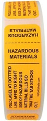 Hazardous Materials Dotted Line Tab Labels | .75″ x 2 Inch | 500 on a Roll
