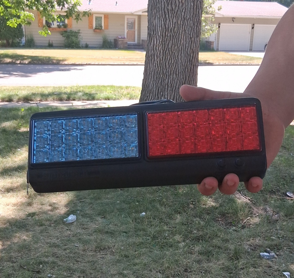 Signaltech Flip Down Visor Light Red/Blue RARE/DISCONTINUED