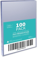 100 Pack 8mil PVC Clear Binding Presentation Covers, Letter Size, 8.5 x 11 In…