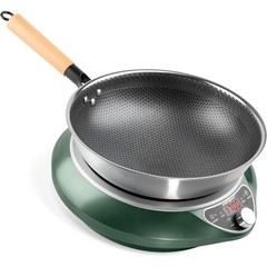 1700W 120V Electric Induction Wok Cooktop Burner Non Pulse Heating 9.25 Inch