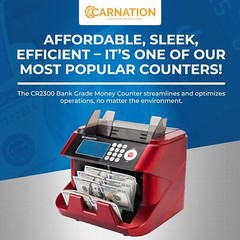 CARNATION Bill Cash Money Bank Counter CR2300 Counterfeit UV & MG Detection
