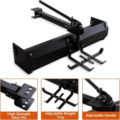 42in Tow Behind Box Scraper Heavy Duty for ATV UTV Lawn Tractor with Weight Tray