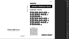 KOMATSU FD40-7 FORKLIFT OPERATORS SERVICE REPAIR SHOP OWNERS MANUAL PDF USB