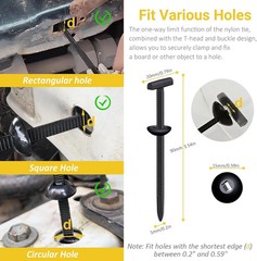 120PCS Universal Cable Tie Buckle Kit Double-Sided Self Lock T-Head Zip Ties