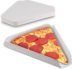 MT Products White Single Pizza Wedge Plate Paper Pizza Slice Tray – Pack of 500
