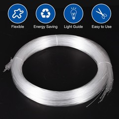 50 x 9.8ft PMMA Mixed Fiber Optic Cable Strands 0.04″ Side Glow LED Illumination