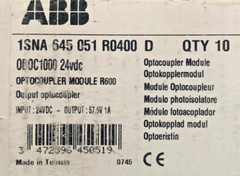 NEW ABB 0B0C1000-24VDC (1SNA645051R0400) 24VDC OPTOCOUPLER MODULE TERMINAL BLOCK