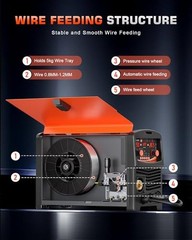 250A Aluminum MIG Welder, 110V/220V 8-in-1 Gas/Gasless Flux MIG/Stick/2T 4T Spot