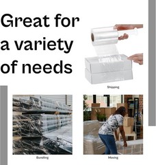 18 Rls (45 Ga) 3″x1000′ Clear Cast Stretch Wrap Shrink Film + One Plastic Handle