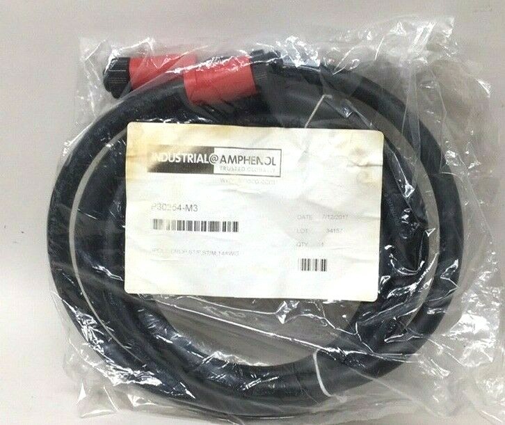 Amphenol Sine Systems P30254-M3 Cable 3 Pole Drop ST/F ST/M 14AWG 3 Meter