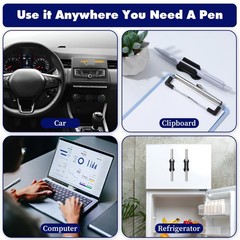 KFHENSOMR 6 Pcs Pen Holder for Wall, Adhesive Sticky Black, Gray, White