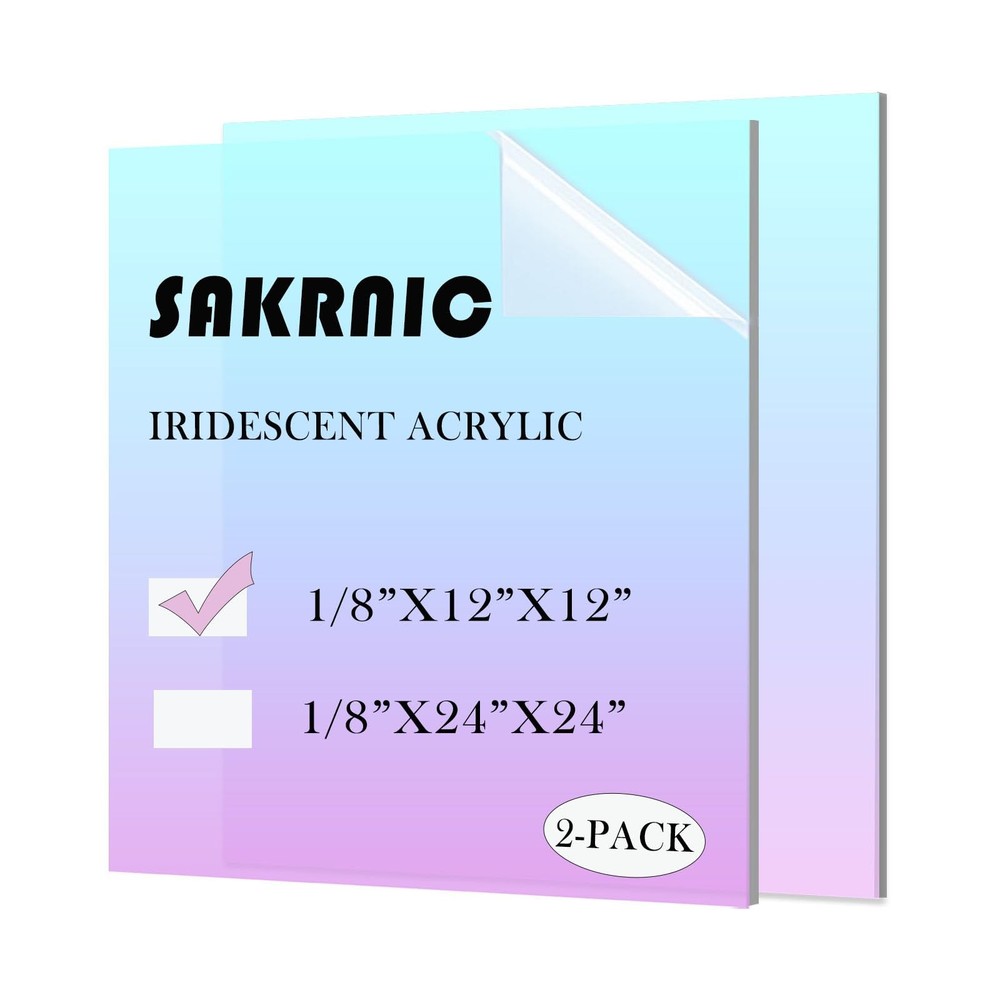 5 PCS Iridescent Acrylic Sheets DIY Art Craft Painting 11.8×11.8 Inch 2.8mm