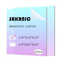 5 PCS Iridescent Acrylic Sheets DIY Art Craft Painting 11.8×11.8 Inch 2.8mm