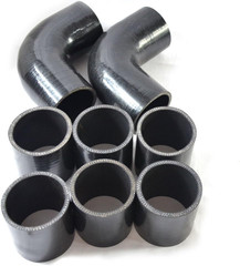 2.5″ 8Pcs Universal Aluminum Tube Set 600MM Polished Aluminum Turbo Intercooler