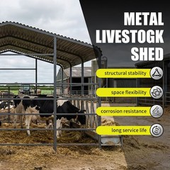 13x20ft Heavy Duty Livestock Shelter, Galvanized Steel for Cattle & Horses NEW