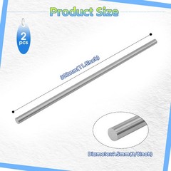 2 PCS 316 Stainless Steel Round Rod 3/8×11.8 Inch 9.5x300mm Solid Shaft