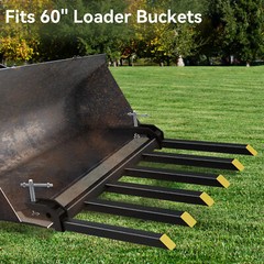 Clamp on Debris Forks 60″ Bucket 4000 LBS Capacity Pallet Fork Bucket Attachment