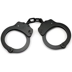 SECURITY Handcuffs Professional Double Lock Heavy Duty Metal Steel – BLACK