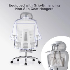Office Chair with Footrest, Ergonomic Chair with 3D Headrest, Computer Chair wit