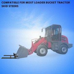 1500lbs 60″ Tractor Forks Clamp For Skid Steer Loader Bucket W/ Stabilizer Bar
