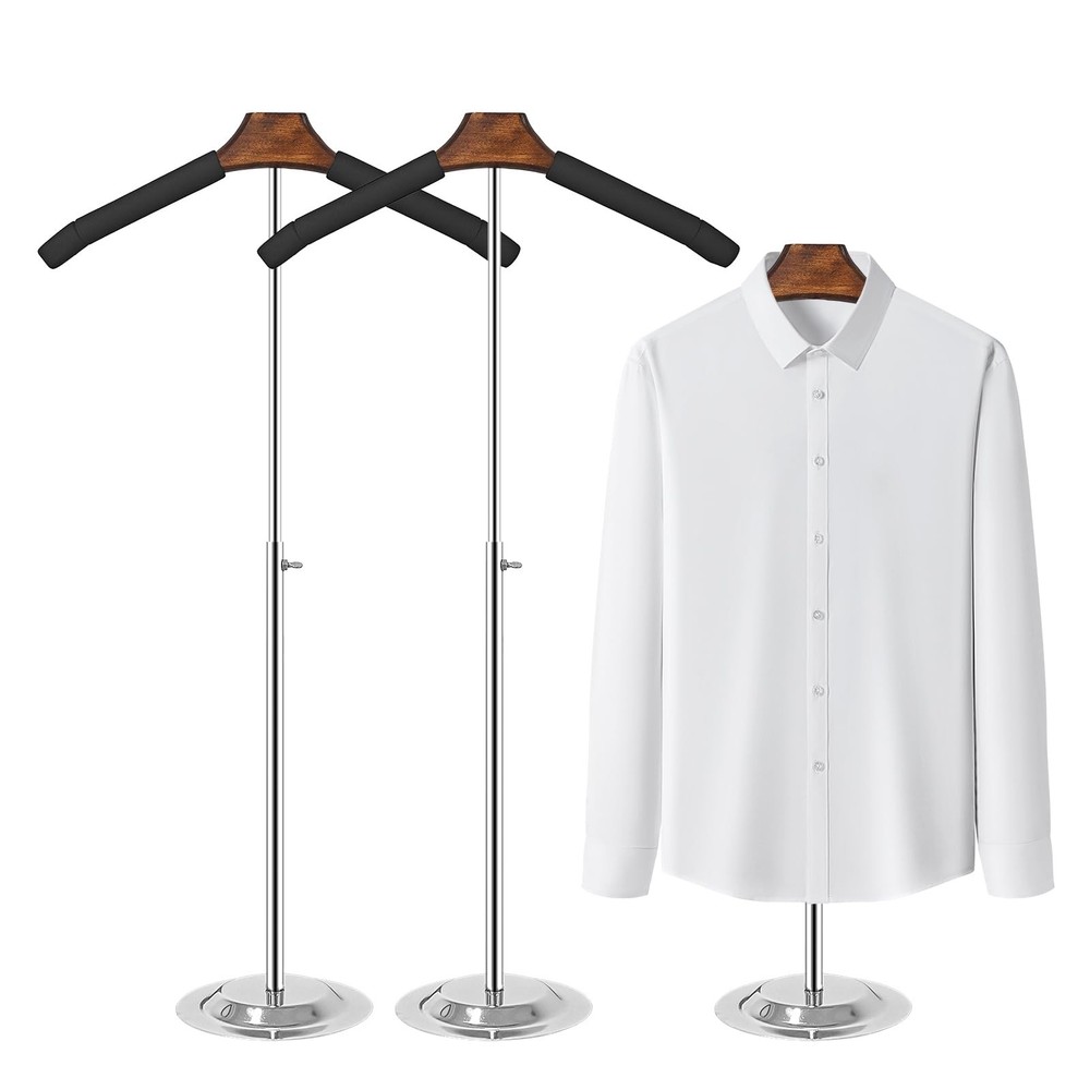 Eunika 2 Pack Adjustable T Shirt Display Flexible 16-31 inches, Brown