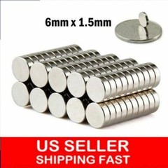 Lot Neodymium Magnets Round Disc N35 Super Strong Rare Earth 6mm X 1.5mm Fridge