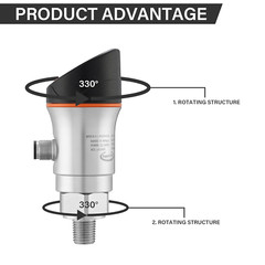 Digital Pressure Switch 0-6000 PSI, OLED Screen, Dual Alarm, 304 SS