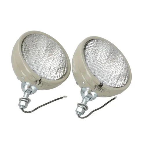 Headlight Assembly Set – 12V Round Tract-O-Lite Restoration Quality