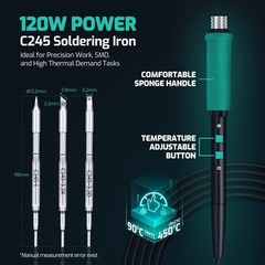 YIHUA 982D-III Precision Hot Tweezers Soldering Iron Station Kit C210/245 Tips