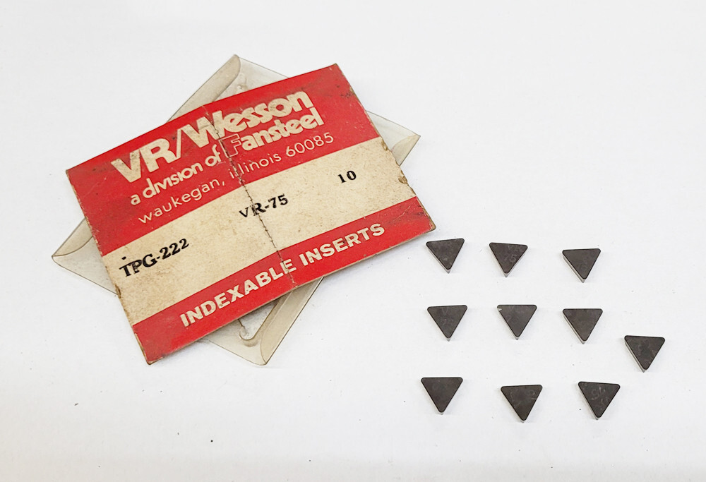10 ea Fansteel VR/Wesson TPG-222 VR 75 Indexable Carbide Inserts New Old Stock