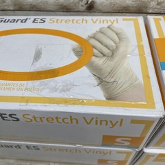 4 *DENTED* Boxes MEDLINE FITGUARD ES Stretch Vinyl Exam Gloves Size: Small 600ct