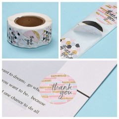 Thank You Saying Sticker Labels 500 each per roll Great for Orders Crafts