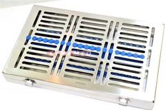 3GERMAN DENTAL AUTOCLAVE STERILIZATION CASSETTE TRAY INSTRUMENT 11.25X7.25X1.25″
