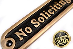 Brass No Soliciting Thank You Sign 5″ Solid Brass Wall Plaque No Soliciting…