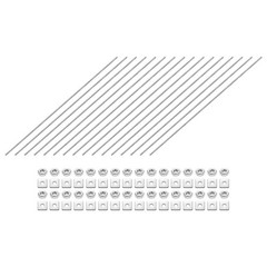 16Pcs Fully Threaded Rod, M3 x 300mm 201 Stainless Steel with Nuts Washers