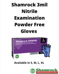 Shamrock Nitrile Examination Gloves, Powder Free, Disposable – 100pcs (Blue)