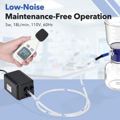 1000ML Buchner Funnel Filtering Kit Lab Vacuum Pump 18 L/Min Filter Flask Set