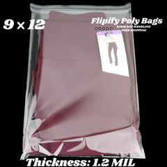 9×12 Clear Resealable T-Shirt/Apparel Self Seal Cello Lip Tape Poly Plastic bags