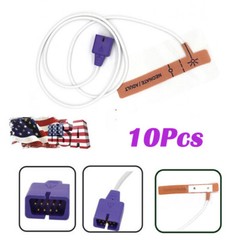 10Pcs 9Pin Disposable Neonate/Adult Oximax SpO2 Sensor Compatible for Nellcor，US