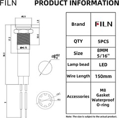 Robust 8mm Black Anodized Pilot Light – Industrial Grade
