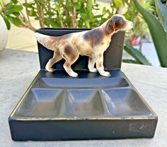 VTG Mid-Century Porcelain English Setter/Pointer Hunting Dog Dresser Valet Japan