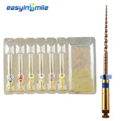 6 pcs Dental Endodontic files Pro Gold Taper NITI Rotary Files Motor Tip 25MM SX