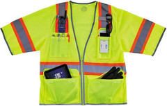 Unisex Adult Two-Tone Hi-Vis Class 3 Two Tone Hi Vis Surveyor Vest Zipper, Lime,