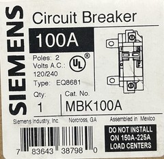 Siemens MBK100A 100A Main Breaker