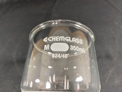CHEMGLASS Glass 350mL 24/40 M Frit Buchner Filter Funnel CG-1406-25