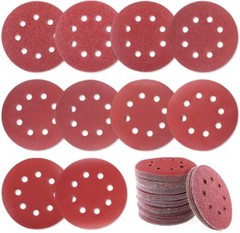 100PCS 5 Inch Sanding Disc 40 60 80 120 180 220 320 Grit Hook Loop Sandpaper Pad
