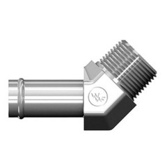 3/4″ Beaded Hose Barb x 3/4″ Male Pipe NPT 45° Steel Adapter 4503-12-12