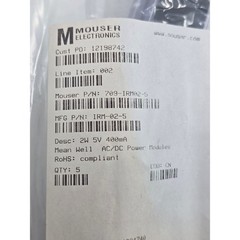 Mean Well IRM-02-5 AC/DC Power Modules 2W 5V 400mA Lot of 5 New