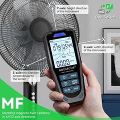 RDINSCOS EMF Detector, Detect All 3 Types of Electromagnetic Radiation Black