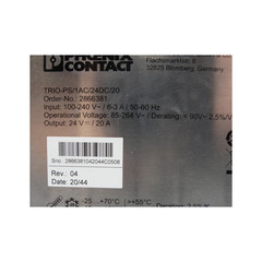PHOENIX CONTACT TRIO-PS/1AC/24DC/20 POWER SUPPLY USED (488077393 – )